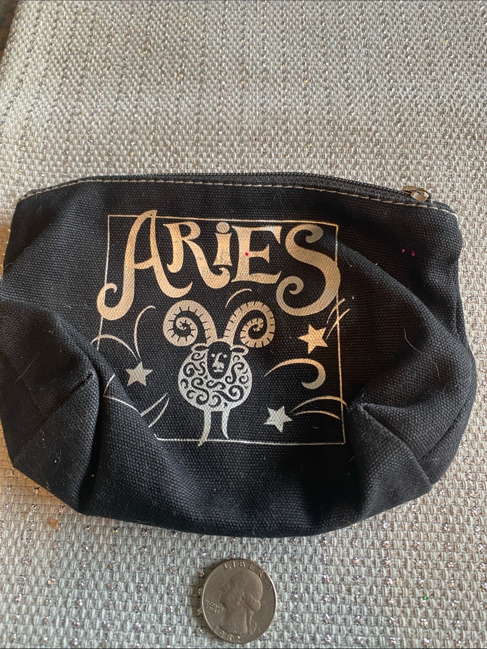 Aries Black Zodiac Cosmetic Pouch - Unbranded